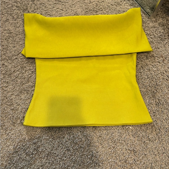 Zara Lime Green Strapless Top  Size:M - Picture 2 of 4